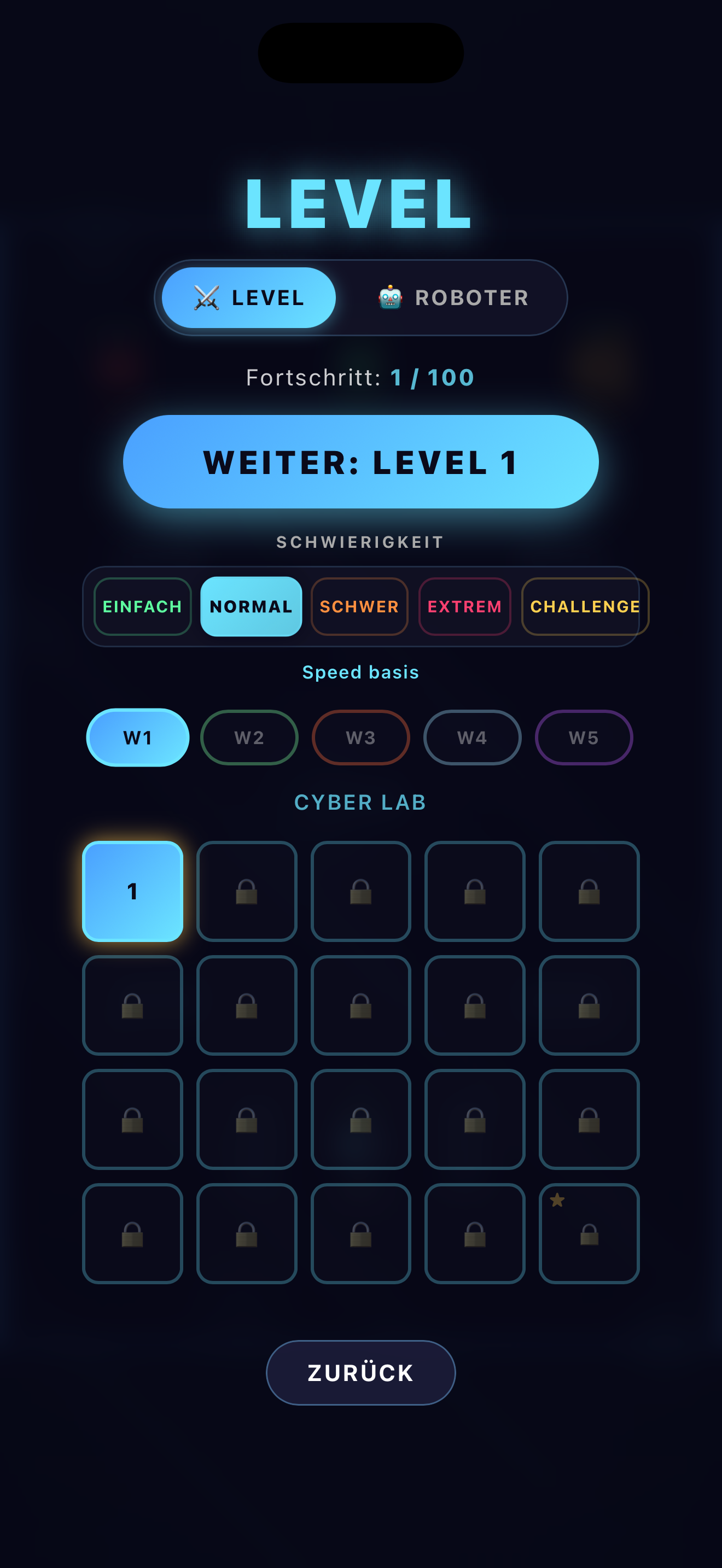 Diamond Bots Level-Auswahl